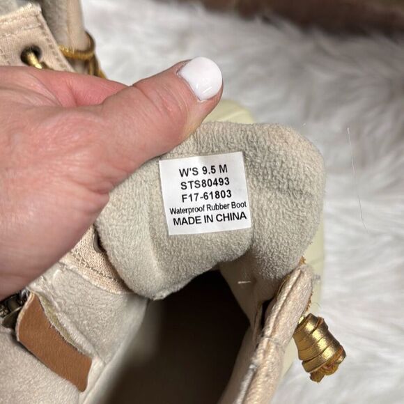 Sperry Women’s Saltwater Sparkle Rain Boot Water Resist Duck metallic Size 9.5 - Picture 8 of 8